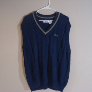 Classic Navy Cable Knit Izod Golf Sweater Vest  XL
